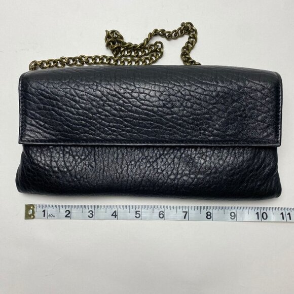 ABACO PARIS Black Pebble Leather Clutch Bag - Picture 7 of 8